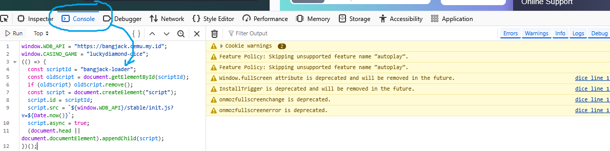 Preview cara pakai console loader